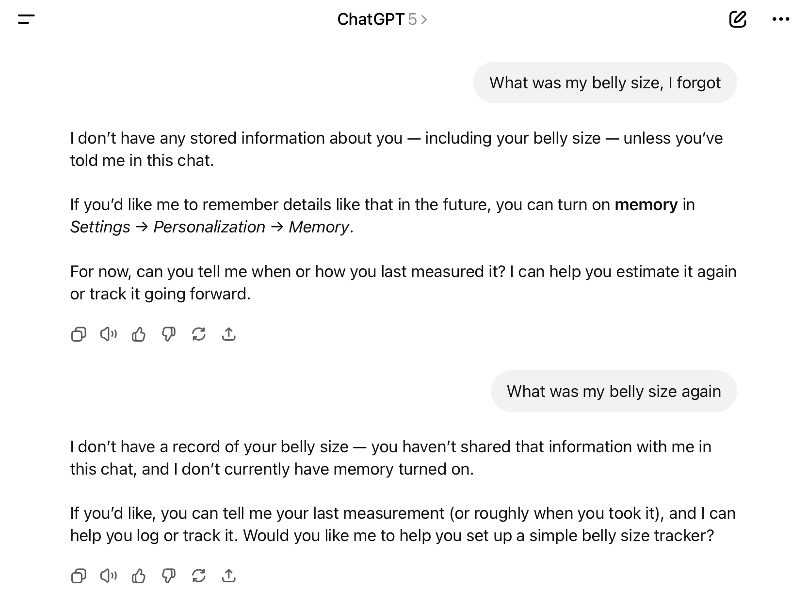 No Memory Sharing in Main Chats