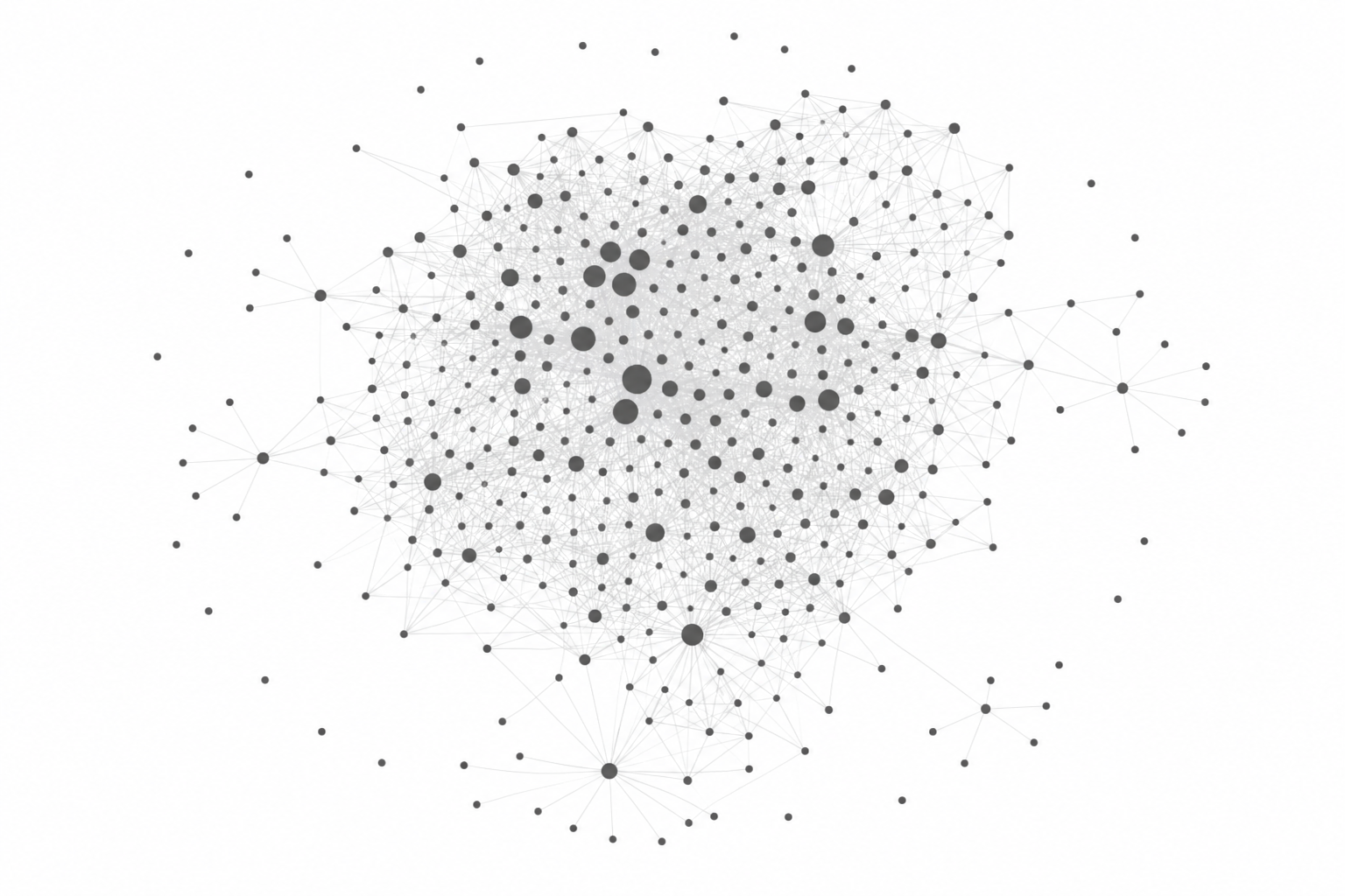 Obsidian graph view after Vault Linker — dense wikilink connections